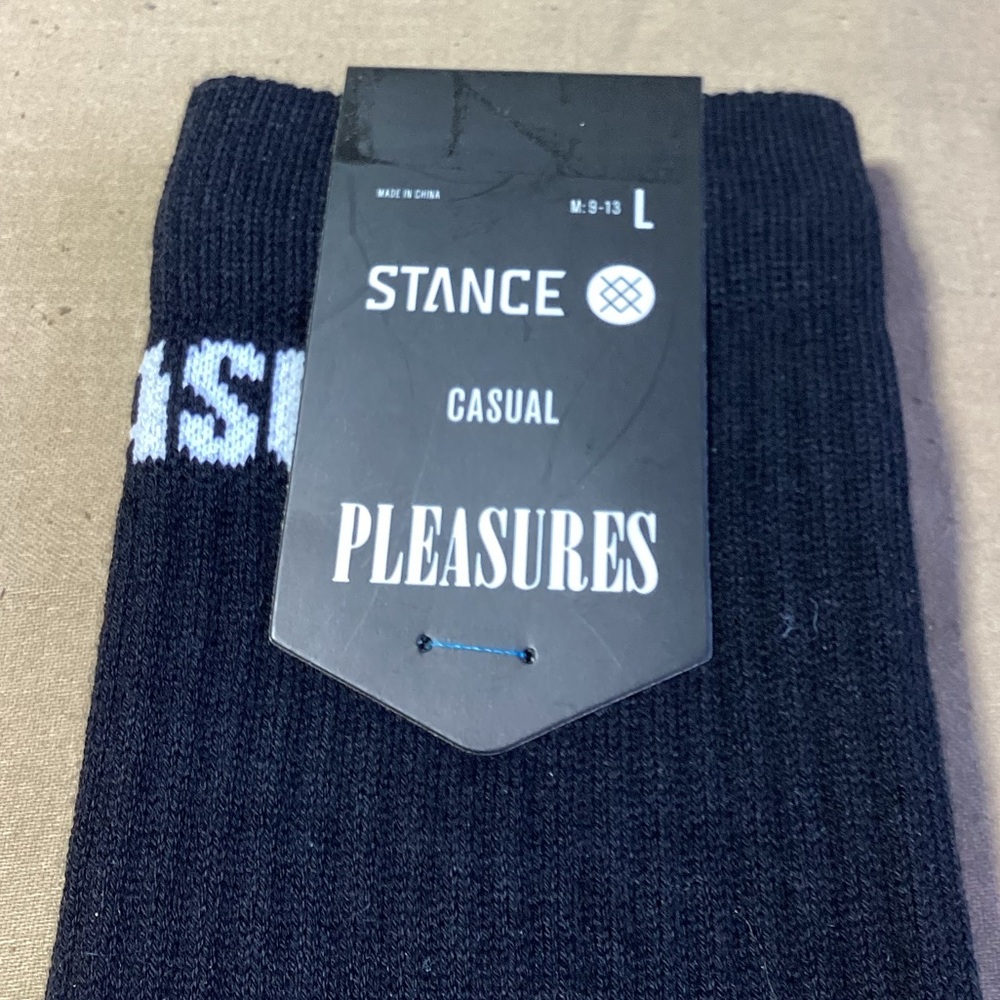 Stance PLEASURES Satisfaction Guaranteed Black Crew Socks M: 9-13 L - Picture 3 of 6